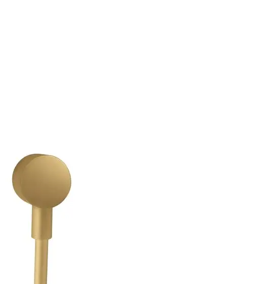 Stilvolle, runde Handbrause in mattem Gold mit einem schlanken Auslauf, ideal für moderne Badezimmer-Designs.